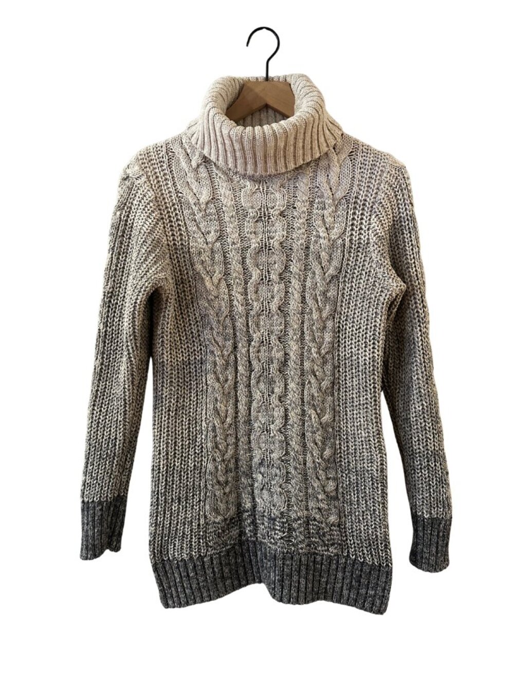 Gap For Good 100% Cotton Ombré Cable Knit Roll Neck Tunic Sweater - size M
